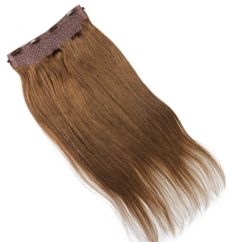 7A Unprocessed Vietnamese Virgin Hair 4# Light Brown Flip Hair Extension 100g/pc 100 Human Hair Straight Flip Hair Extension