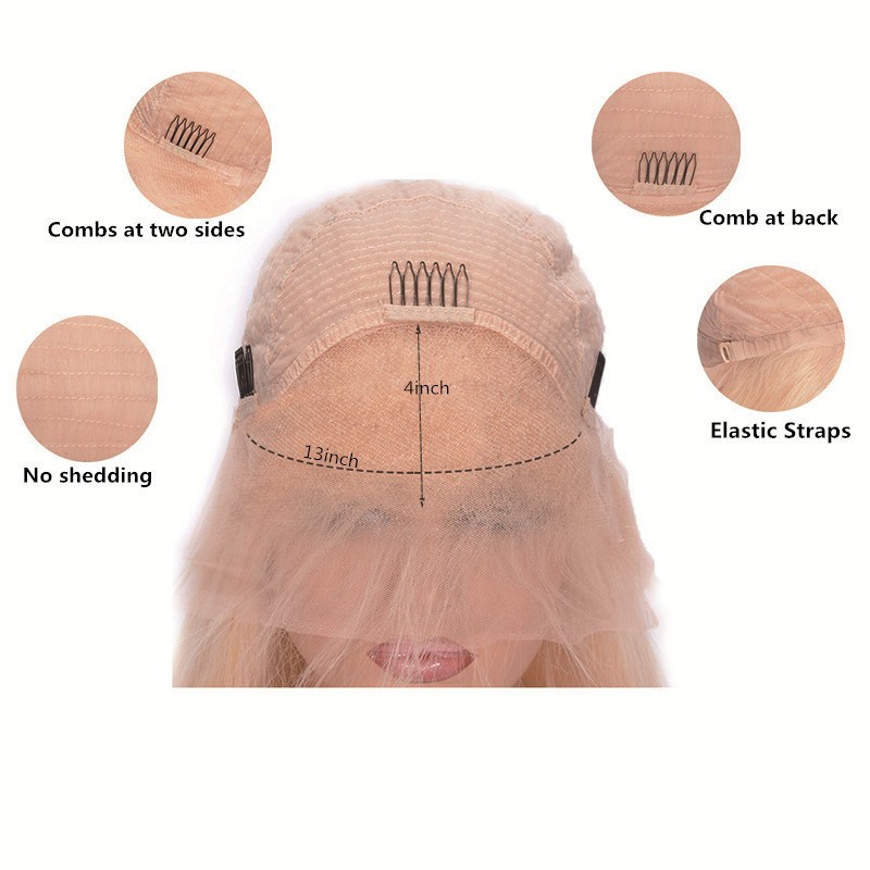 Brazilian Straight Colored Hot Pink Lace Front Wig 150% Density 13x4 Hair Straight Pink Lace Front Human Hair Wigs For Women