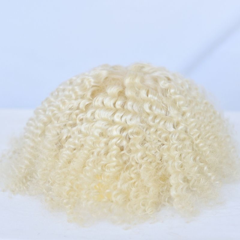 360 Wave Kinky Curly 100% European Human Hair Full French Lace Cap Toupee for Men White Color Hair System 8x10 Hair Replacement