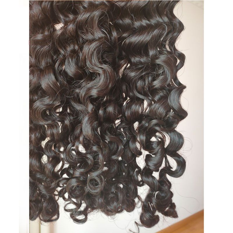 Natural Color Deep Curly Human Hair Extensions