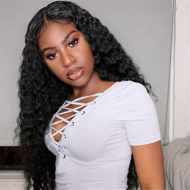 Malaysian Deep Wave 3 Bundles with 4*4 Lace Closure Virgin Human Hair
