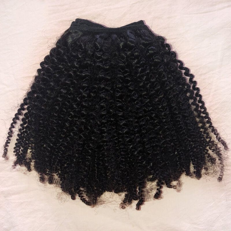 Natural Color Afro Kinky Curly Human Hair Bundles