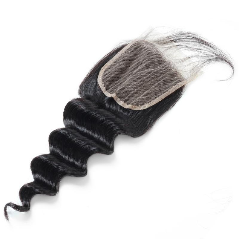 Loose Deep Wave Bundles with 4x4 Lace Closure, 4 Bundles