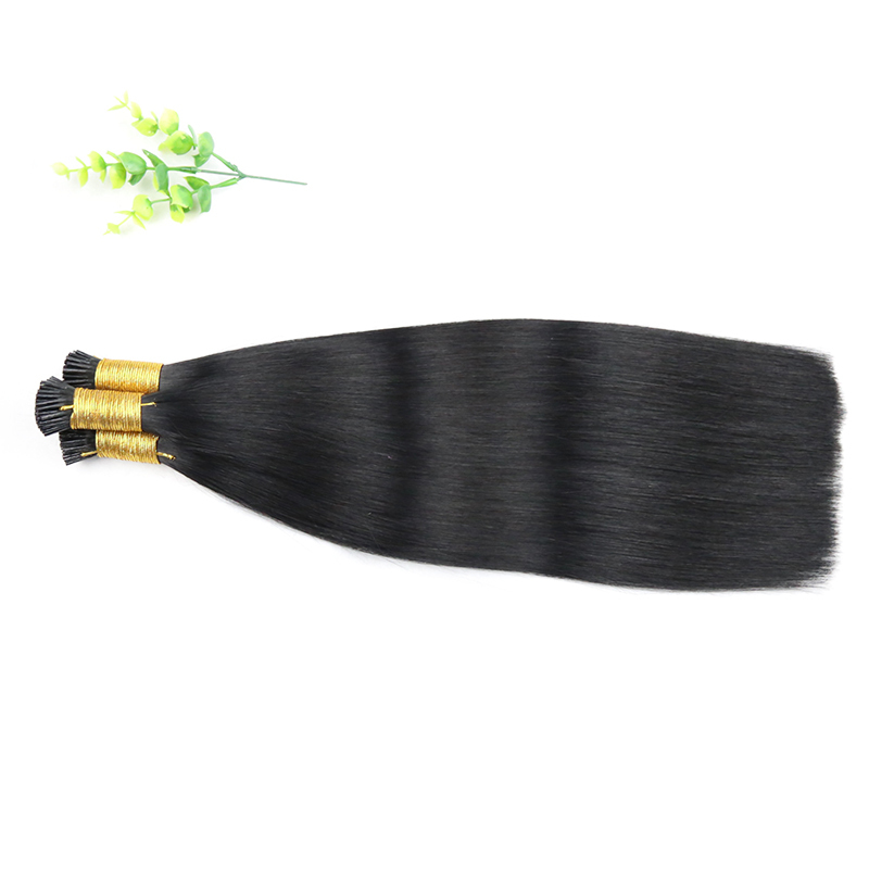 15A I-tip Hiair Extrnsion  Luxury Hair Brazilian Bone Straight Virgin Human Hair Extension 1B#Color