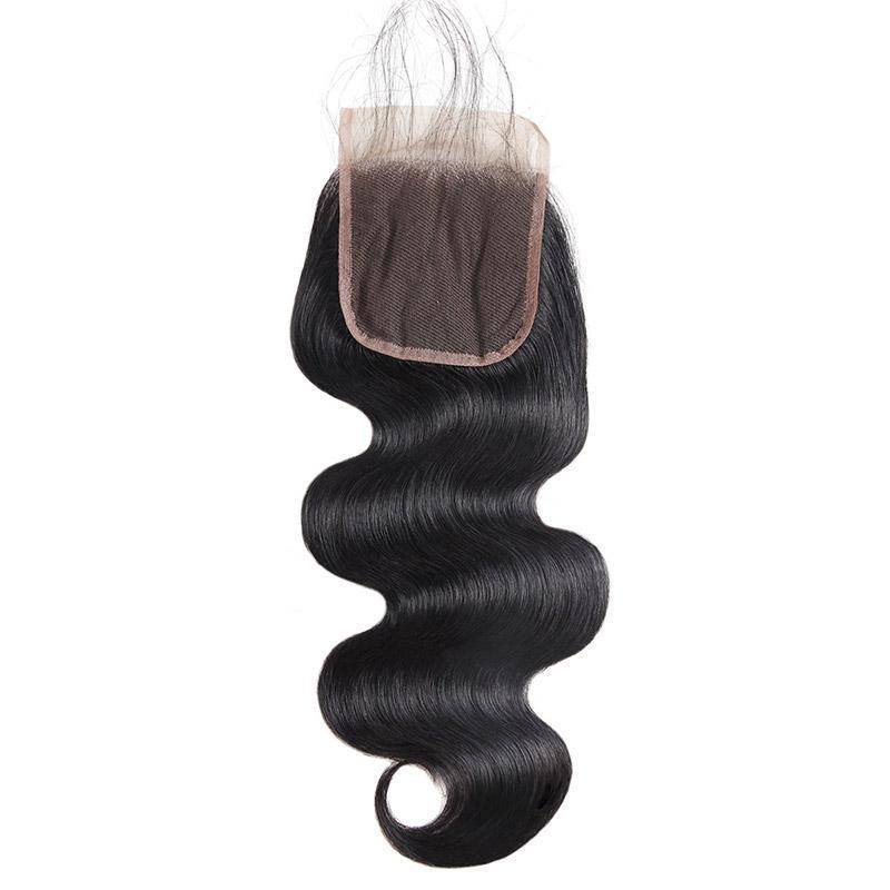 Human Hair Body Wave 3 Bundles with 4x4 Inch Lace Closure