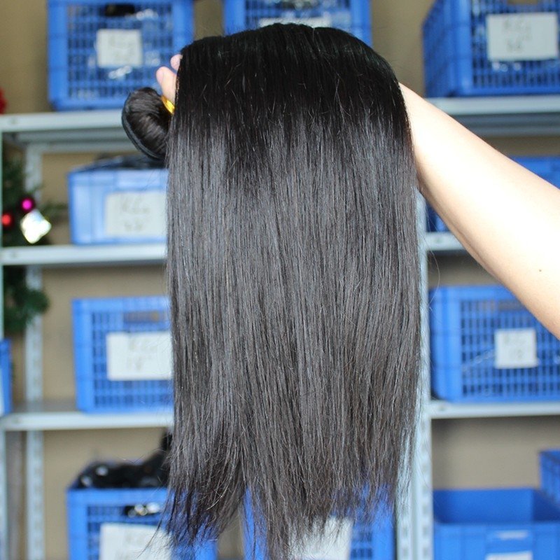 Natural Color Slik Straight Human Hair Waves 4 Bundles