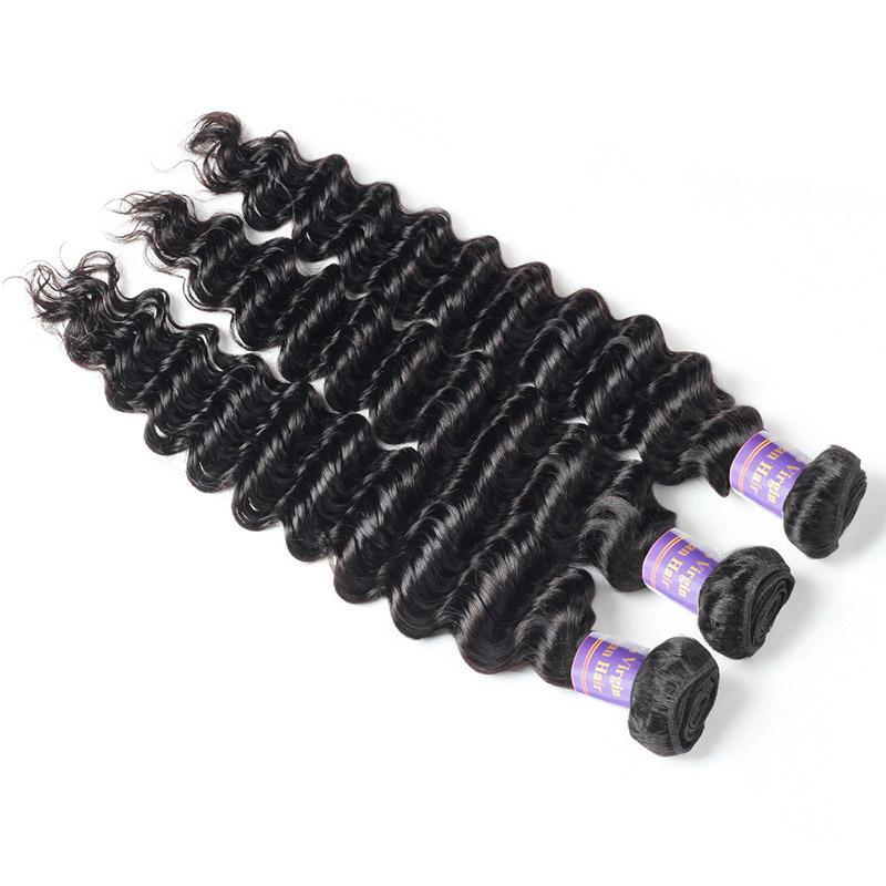 Brazilian Deep Wave Human Hair Bundles, 3 Bundles