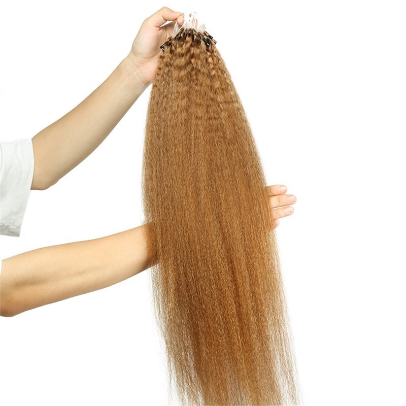 100% Virgin Cuticle Aligned Kinky Straight Ombre Human Hair Extension Micro Rings