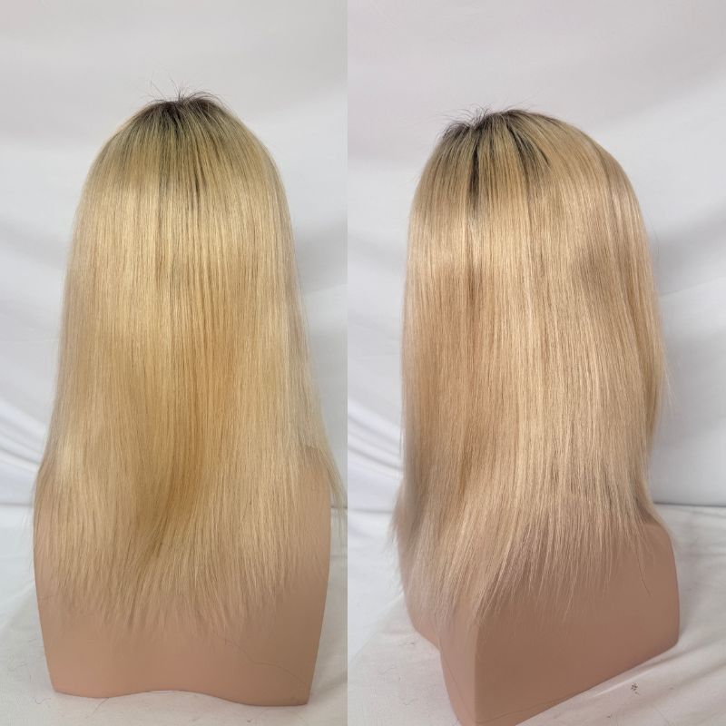 12 Inch 4T613 Blonde Human Hair Toupee for Men, Full PU 8x10 Base, 130% Density