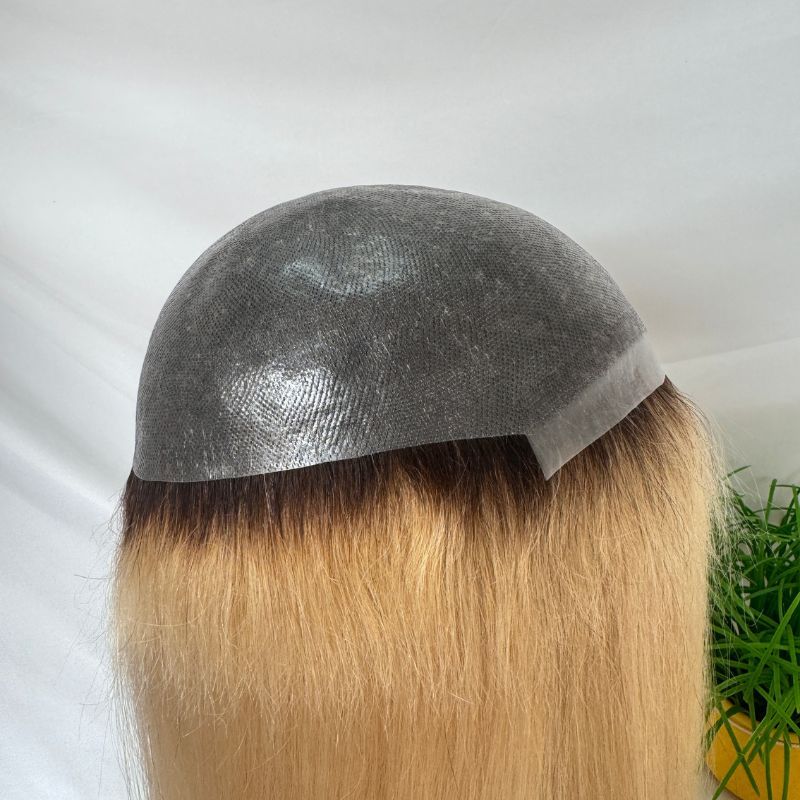 12 Inch 4T613 Blonde Human Hair Toupee for Men, Full PU 8x10 Base, 130% Density