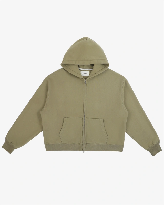 550gsm cropped blank zip up hoodie