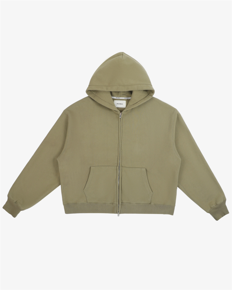 550gsm cropped blank zip up hoodie