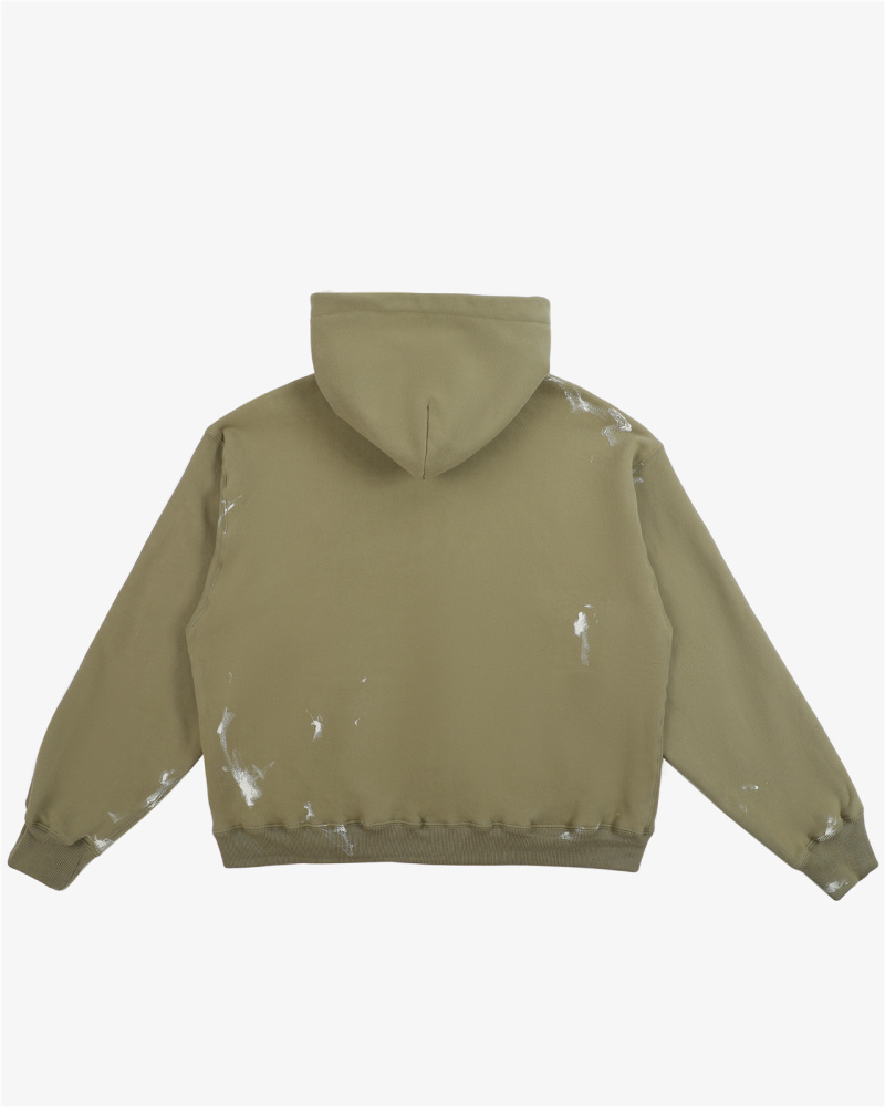 ARMY mud-dyed graffiti zip-up hoodie
