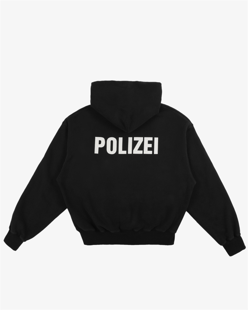 POLIZEI cropped fleece hoodie