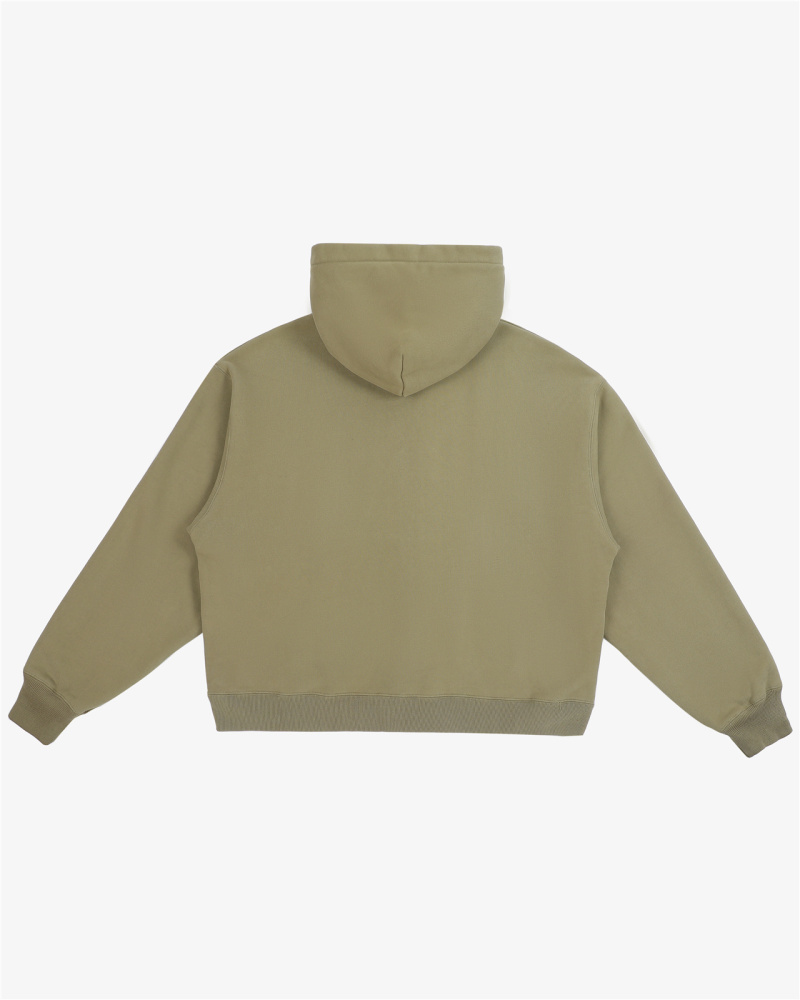 550gsm cropped blank zip up hoodie