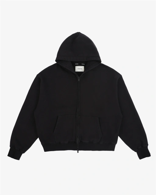 550gsm cropped blank zip up hoodie