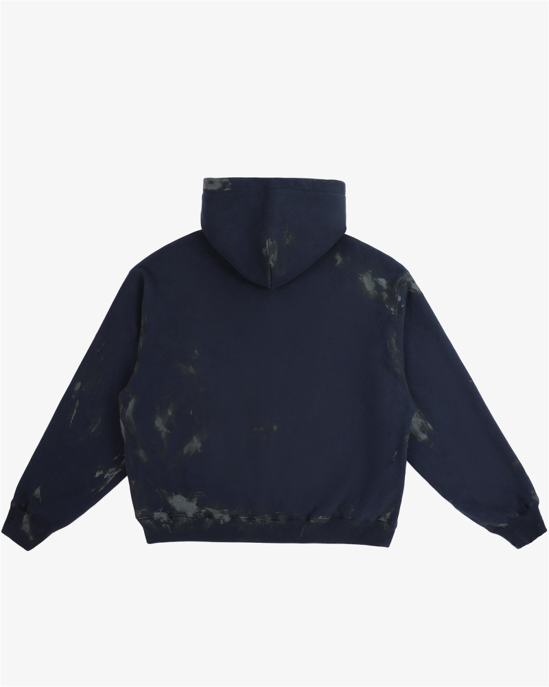 ARMY mud-dyed graffiti zip-up hoodie
