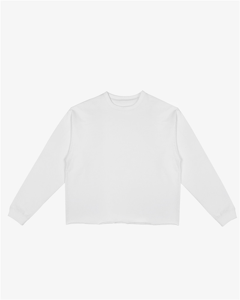 Peached Long Sleeve Boxy Tee WHITE