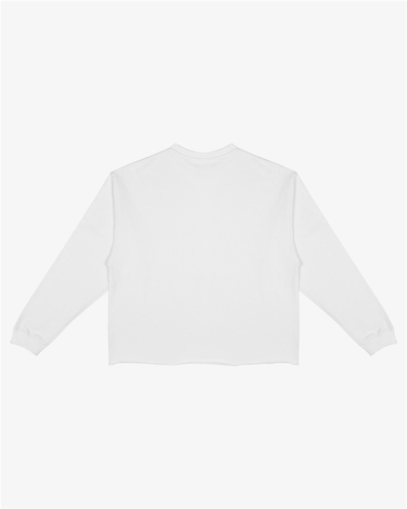 Peached Long Sleeve Boxy Tee WHITE