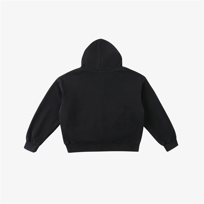 Zip Double Layered Hoodie BLACK