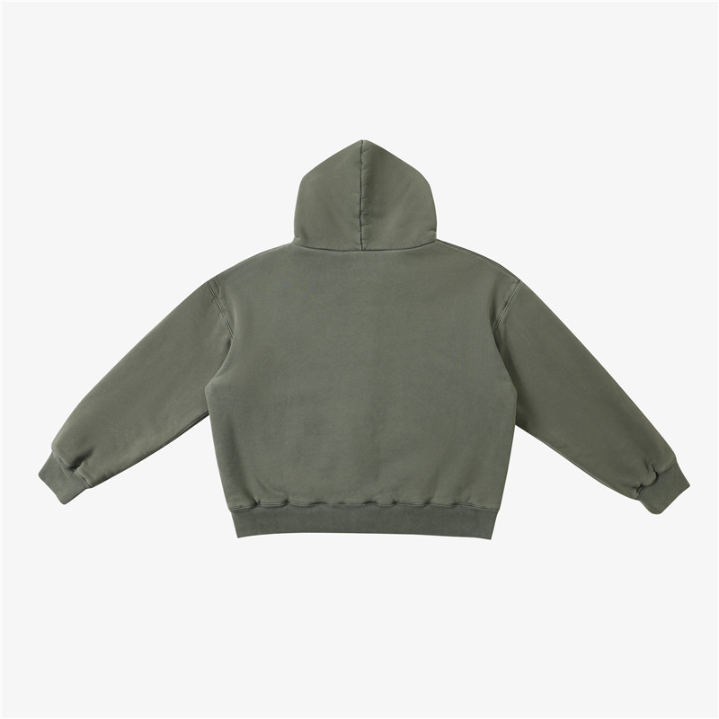 Zip Double Layered Hoodie GREY
