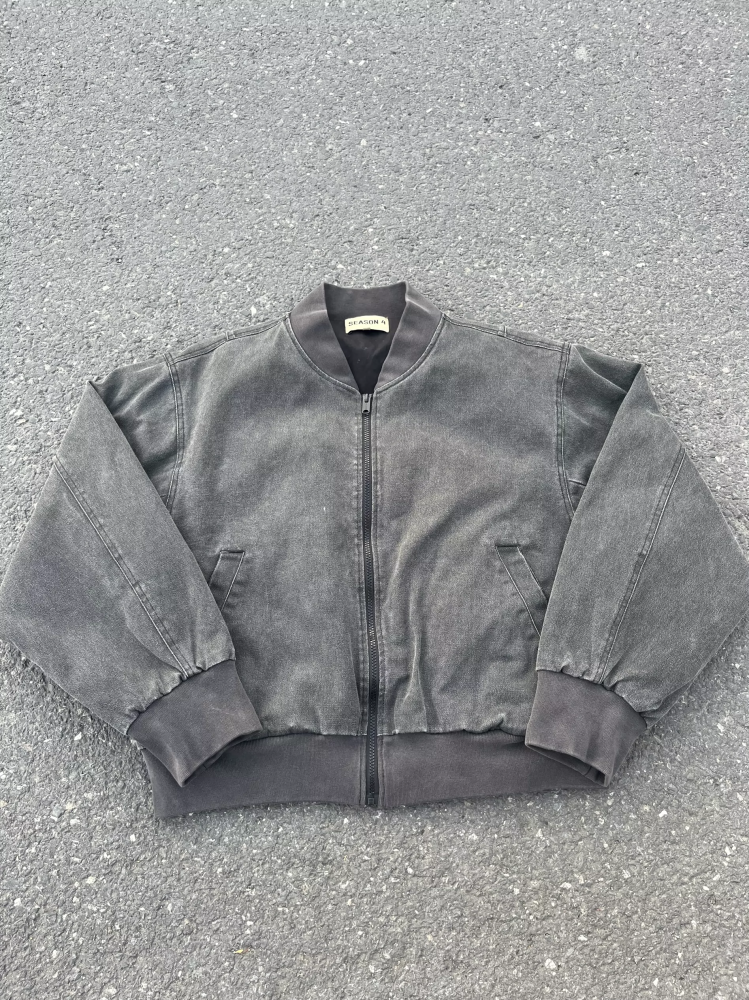 washed quilted bomber