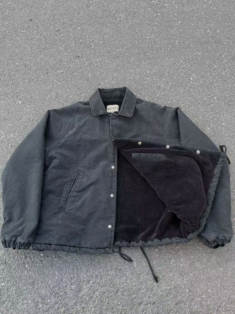 Washed lamb fleece jacket