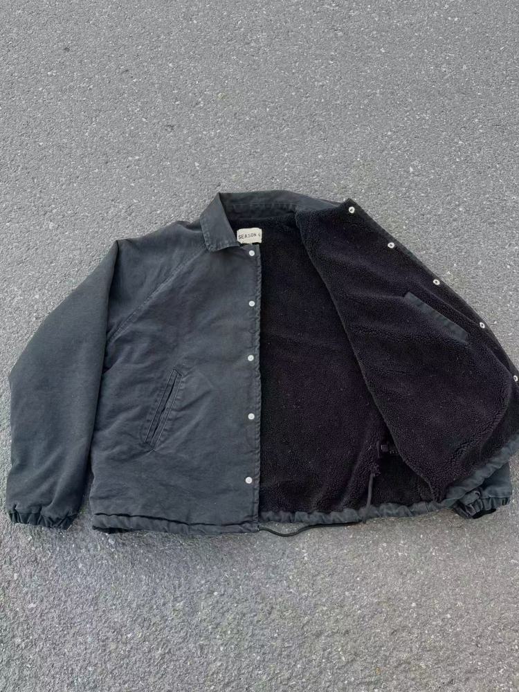 Washed lamb fleece jacket