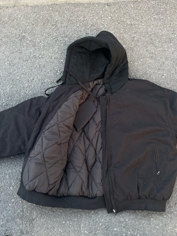 Padded shoulder hooded army cotton jacket