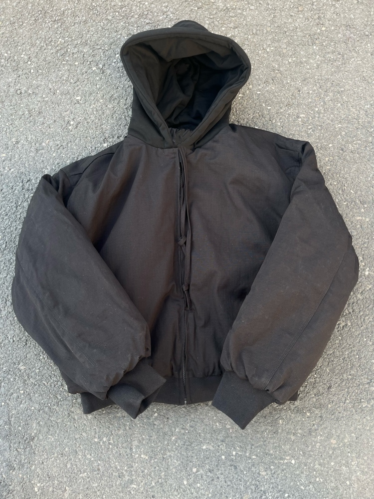 Padded shoulder hooded army cotton jacket