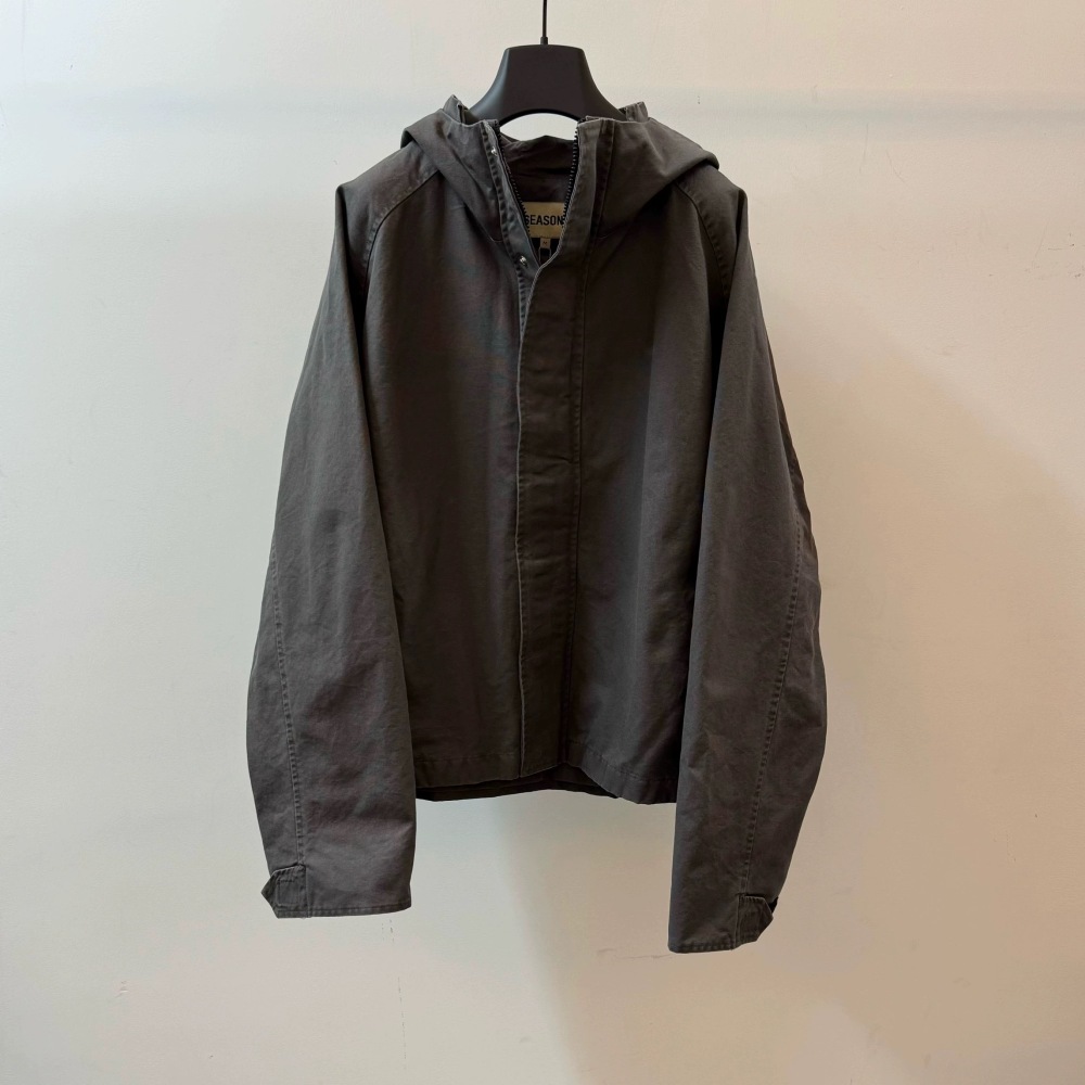 Washed canvas parka jacket