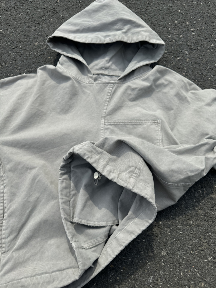 Hooded dyed windbreaker jacket