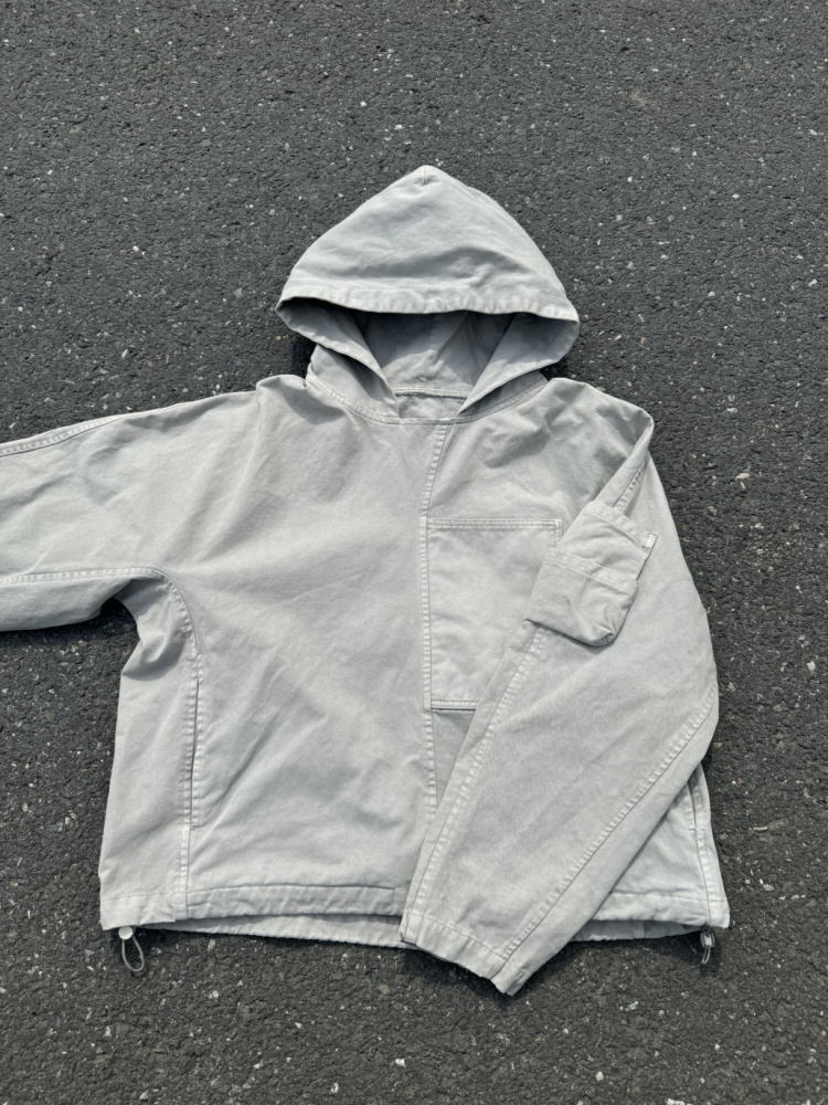 Hooded dyed windbreaker jacket