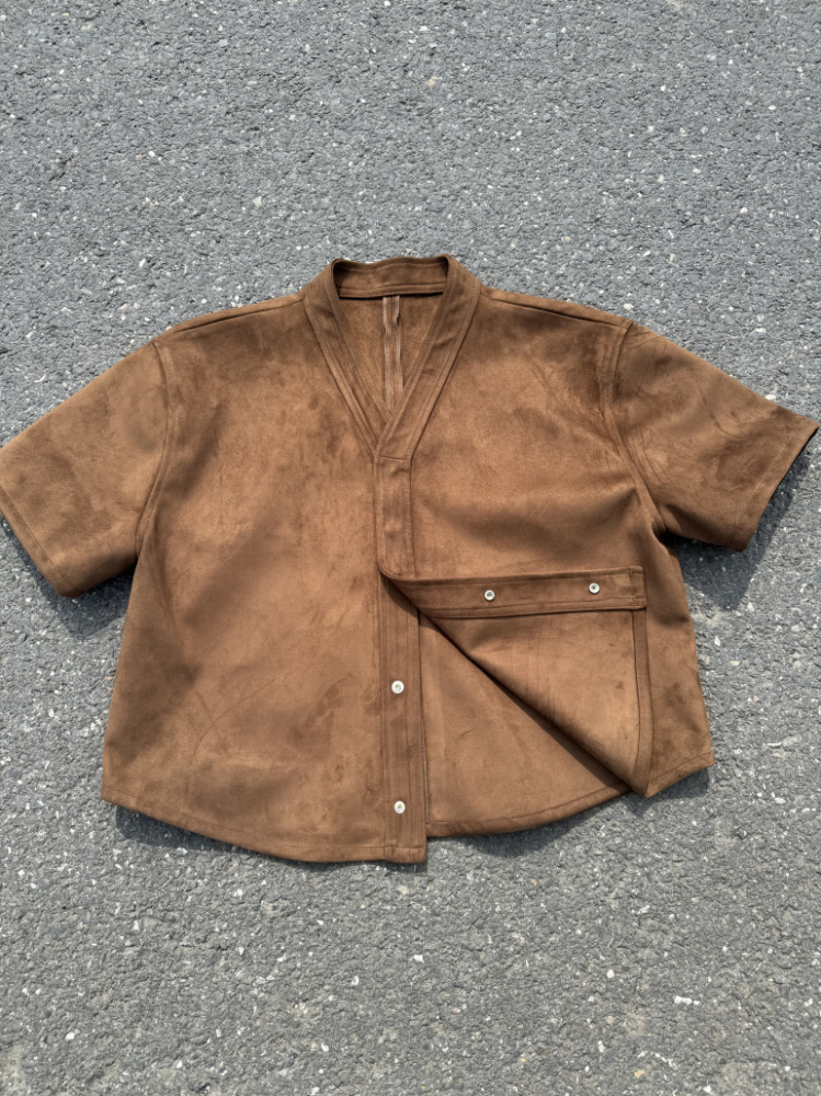 Suede baseball jacket