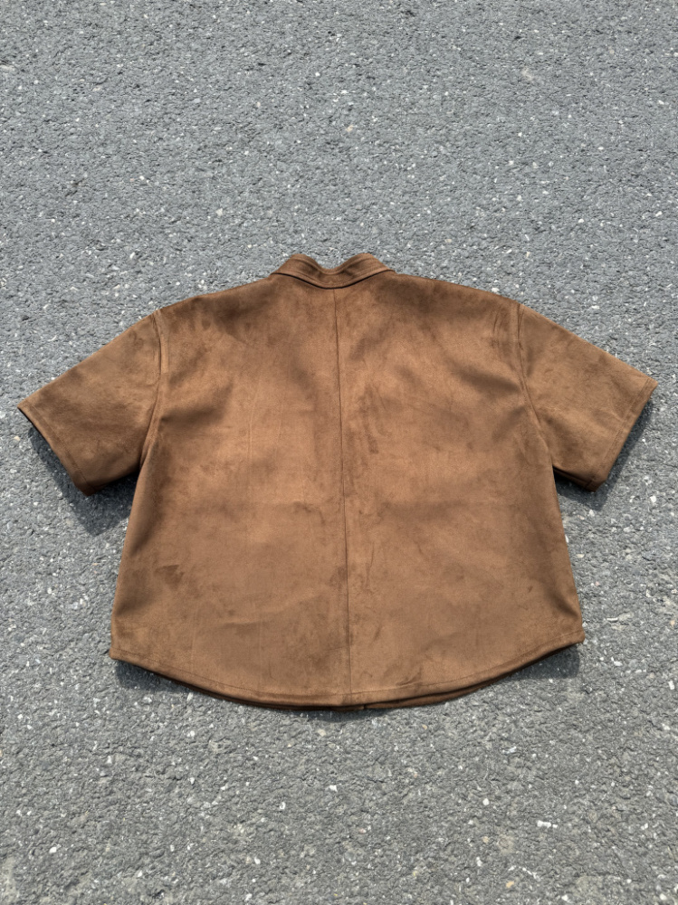 Suede baseball jacket