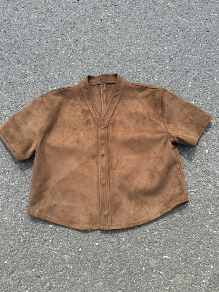 Suede baseball jacket