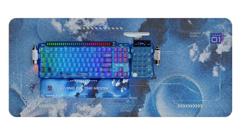 KeysMe Lunar 01 Mechanical Keyboard - Crystal Blue