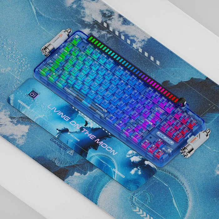 KeysMe Lunar 01 Mechanical Keyboard - Crystal Blue