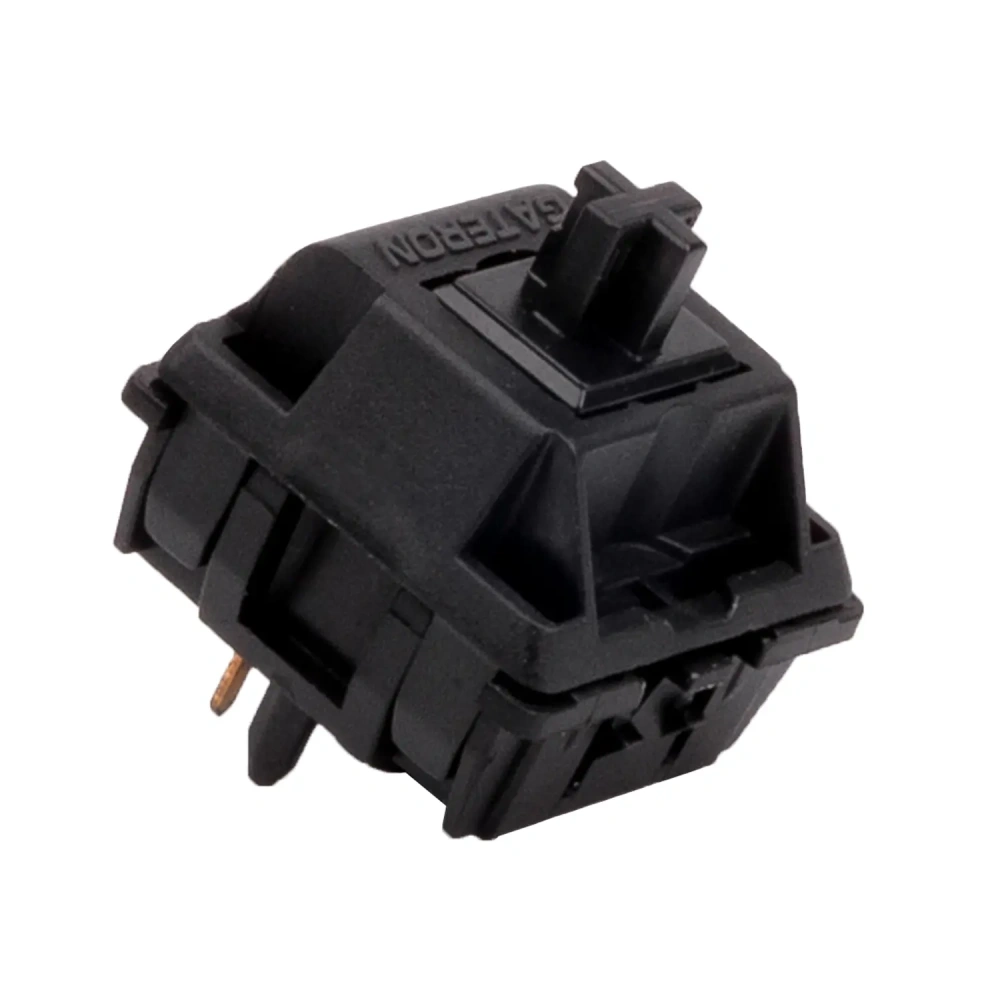 Official Gateron Oil King linear switch with black POM stem, nylon top housing and black Ink-material bottom housing