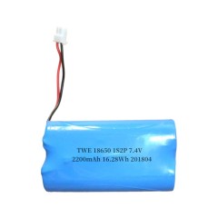 18650 2S1P Li-ion 7.4V 2200mAh rechargeable battery with PCB