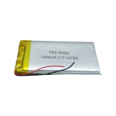 CE RoHS approved 503562 3.7V lithium polymer battery 1200mAh 1100mAh