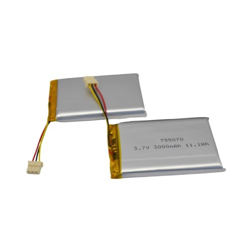 755070 3.7V 3000mAh li polymer battery with UN38.3 safty certifications