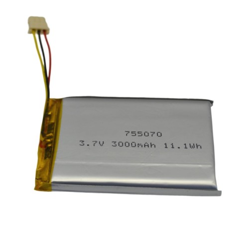 Li-poly polymer battery 3.7V 3000mAh 755070 for medical device