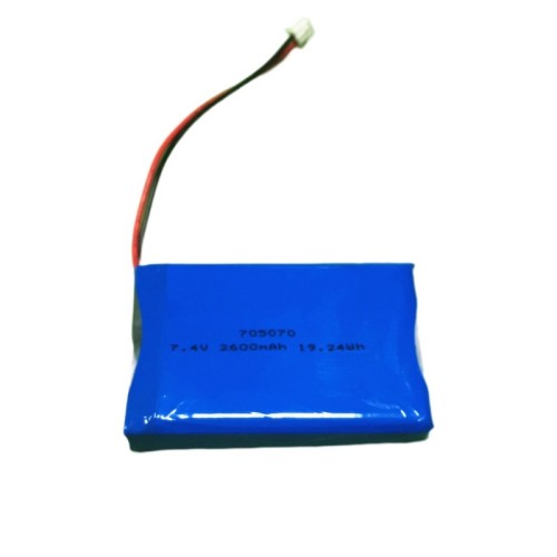 705070 2S1P 7.4V 2600mah rechargeable lithium polymer battery pack