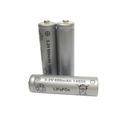 3.2V 14500 LiFePO4 600mAh with button top for solar lawn lighting
