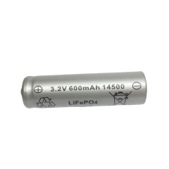 3.2V 14500 LiFePO4 600mAh with button top for solar lawn lighting