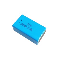 9V 1200mAh lithium thionyl chloride battery ER9V 1200mAh square primary lithium battery