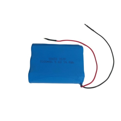 9.6V 1.5Ah 18650 3s1p LiFePO4 battery pack for solar light