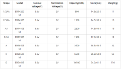 UN38.3 approved 3.6V 4000mAh Li-SOCl2 battery ER18505 lithium cell for instruments/meters