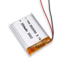 IEC62133 approved 502030 3.7V 250mAh lithium polymer battery for bicycle taillights